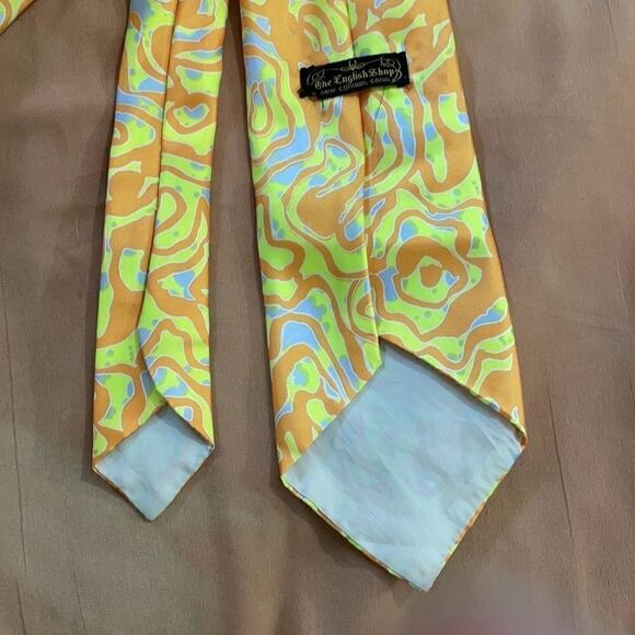 Vintage 70s Abstract Swirly Neck Tie - Picture 5 of 5